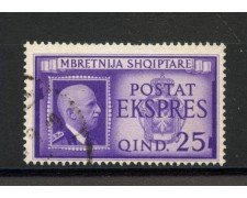 1940 - ALBANIA ITALIANA - LOTTO/18728 - 25 Q. FRANCOBOLLO ESPRESSO - USATO