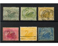 AUSTRALIA OCCIDENTALE  - LOTTO/42875 - 6 FRANCOBOLLI  SERIE CIGNI - USATI