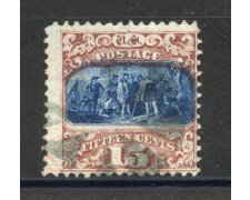 1869 - STATI UNITI - LOTTO/40831 - 15 Cent. BRUNO E AZZURRO II° TIPO - USATO