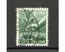 1945 - REPUBBLICA - LOTTO/40301 - 1 Lira DEMOCRATICA  FILIGRANA CS - USATO