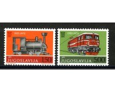 1972 - JUGOSLAVIA - UNIONE FERROVIE  2v. NUOVI - LOTTO/34807