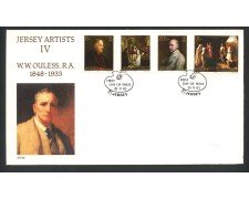 1983 - JERSEY - LOTTO/41788 - WALTER WILLIAM OULESS 4v. - BUSTA FDC