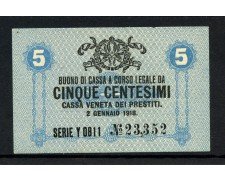 1918 - CASSA VENETA PRESTITI - LOTTO/38450 - 5 CENTESIMI