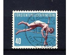 1956 - LIECHTENSTEIN - 40r. SPORT - USATO - LOTTO/32115