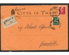 1945 - LUOGOTENENZA - LOTTO/40319 - BUSTA DA TRANI A GUSTALLA  AFFRANCATURA MISTA