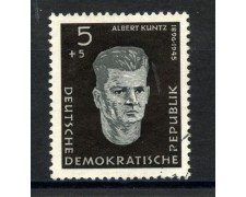 1958 - GERMANIA DDR - 5+5p. ALBERT KUNTZ - USATO - LOTTO/36148