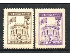 EGEO - CASTELROSSO - LOTTO/40322 - 50 CENT. - 1 LIRA - SEGNATASSE NON APPROVATI