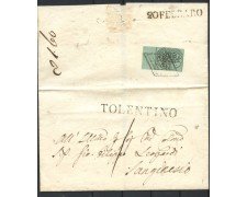 1860 - STATO PONTIFICIO - LOTTO/41054 - 1 BAJ VERDE SU LETTERA DA TOLENTINO