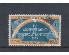1953 - LOTTO/6216U - REPUBBLICA - 25 L. PATTO ATLANTICO USATO