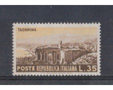 1953 - LOTTO/6225 - REPUBBLICA - 35 L. TURISTICA TAORMINA
