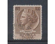 1954 - LOTTO/6245U - REPUBBLICA - 100 L. SIRACUSANA USATO