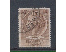 1955 - LOTTO/6288U - REPUBBLICA - 100 L. SIRACUSANA USATO