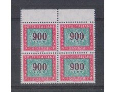 1984 - LOTTO/6822Q - REPUBBLICA - 900 LIRE SEGNATASSE - QUARTINA
