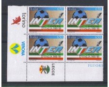 1989 - LOTTO/6924QA - REPUBBLICA - INTER CAMPIONE - QUARTINA + 3