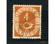1951 - GERMANIA - 4p.BRUN0 GIALLO CORNO DI POSTA - USATO - LOTTO/30763