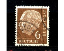 1954 - GERMANIA FEDERALE - 6p. PRESIDENTE HEUSS - USATO - LOTTO/30778U