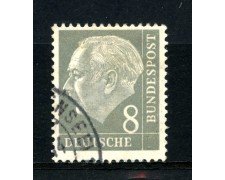 1954 - GERMANIA FEDERALE - 8p. PRESIDENTE HEUSS - USATO - LOTTO/30780U