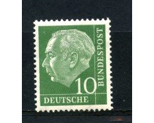 1954 - GERMANIA FEDERALE - 10p. PRESIDENTE HEUSS - NUOVO - LOTTO/30781
