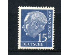 1954 - GERMANIA FEDERALE - 15p. PRESIDENTE HEUSS - NUOVO - LOTTO/30782
