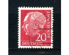 1954 - GERMANIA FEDERALE - 20p. PRESIDENTE HEUSS - USATO - LOTTO/30783U