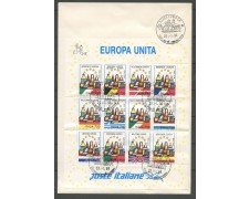 1993 - REPUBBLICA - EUROPA UNITA - FOGLIETTO SU BUSTA FDC  - LOTTO/31769