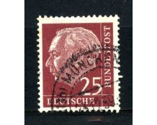 1954 - GERMANIA FEDERALE - 25 p. PRESIDENTE HEUSS - USATO - LOTTO/30784u