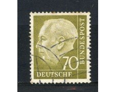 1954 - GERMANIA FEDERALE - 70 p. PRESIDENTE HEUSS - USATO - LOTTO/30788