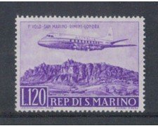 1959 - LOTTO/7859 - SAN MARINO - VOLO S.MARINO LONDRA POSTA AEREA 1v. NUOVO