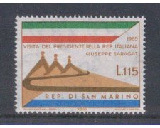 1965 - LOTTO/7900 - SAN MARINO - VISITA SARAGAT