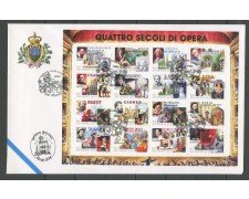 1999 - SAN MARINO - QUATTRO SECOLI DI OPERA - FOGLIETTO SU BUSTA FDC - LOTTO/31784