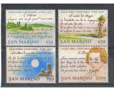 1998 - LOTTO/8190 - SAN MARINO - GIACOMO LEOPARDI 4v. - NUOVI