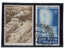 1951 - LOTTO/6137UD - REPUBBLICA - 29° FIERA DI MILANO 2v. USATI