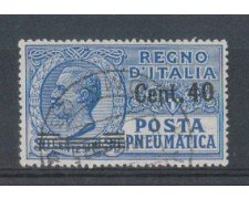 1924 - LOTTO/REGPN7UA -REGNO- 40 su 30c.- POSTA PNEUMATICA USATO