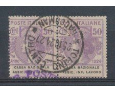 1924 - LOTTO/REGSS21CU - REGNO - 50c. CASSA NAZ. ASSIC.INFORTUNI