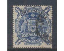 1949/51 - LOTTO/1812A - AUSTRALIA - STEMMA 1 STERLINA BLU