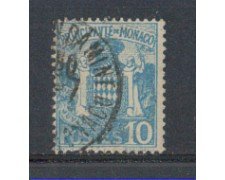 1924 - LOTTO/8505U - MONACO - 10c. AZZURRO STEMMA - USATO