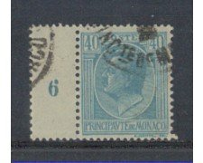 1924 - LOTTO/8514UB - MONACO - 40c. AZZURRO BORDO NUMERATO