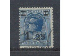 1926 - LOTTO/8539U - MONACO - 1,25 SU 1 Fr. AZZURRO - USATO