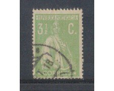1917 - LOTTO/9666FAU - PORTOGALLO - 3,5c. VERDE - USATO