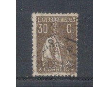 1917 - LOTTO/9666VBU - PORTOGALLO -  30c. BRUNO - USATO