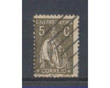 1923 - LOTTO/9669BU - PORTOGALLO - 5c. BRUNO - USATO