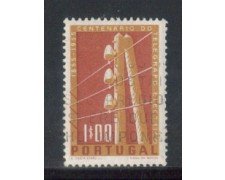 1955 - LOTTO/9756AU - PORTOGALLO - 1e. TELEGRAFO - USATO