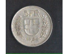 1954 - LOTTO/MSVI1954F5 - SVIZZERA - 5 FRANCHI ARGENTO