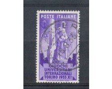 1933 - LOTTO/REG343U - REGNO - 50c. GIUOCHI UNIVERSITARI - USATO