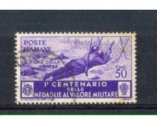 1934 - LOTTO/REG371U - REGNO - 50c. MEDAGLIE AL VALORE - USATO