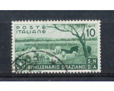 1936 - LOTTO/REG398U - REGNO - 10c. BIMILLENARIO  ORAZIO - USATO