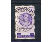 1936 - LOTTO/REG401U - REGNO - 50c. BIMILLENARIO ORAZIO - USATO