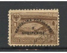 1946 - ALBANIA - 40q.  BRUNO  PROCLAMAZIONE  REPUBBLICA - USATO - LOTTO/31809