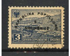 1946 - ALBANIA - 3 f. BLU  PROCLAMAZIONE REPUBBLICA - USATO - LOTTO/31811