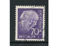 1957 - GERMANIA FEDERALE - 70p.  VIOLETTO HEUSS - USATO - LOTTO/30804U